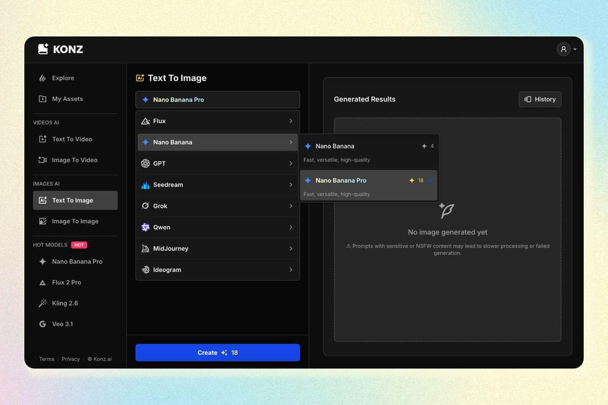 Choose model & settings